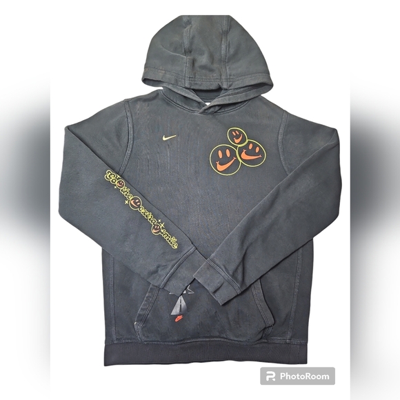 Nike Boys Hoodie Pullover Sz XL Black Happy Face - Picture 1 of 8